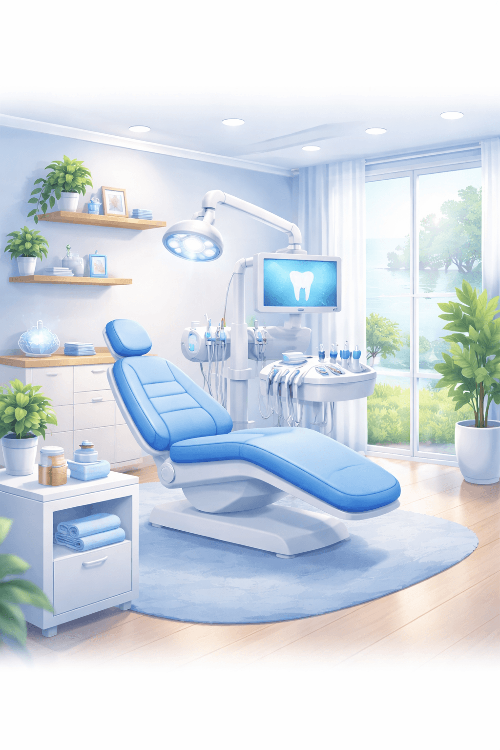 Modern dental chair setup